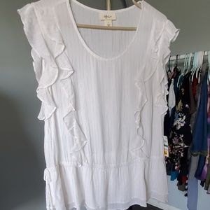 ❤Style&Co Rse Gld Pnt stripe slveless blse